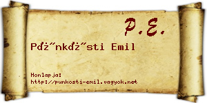 Pünkösti Emil névjegykártya
